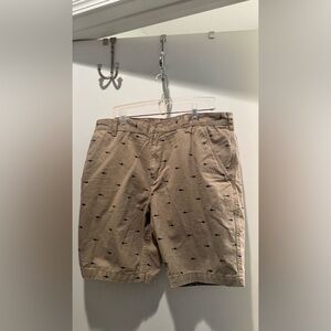 Men’s Faded Glory Tan Shorts with Black Embroidered Pattern